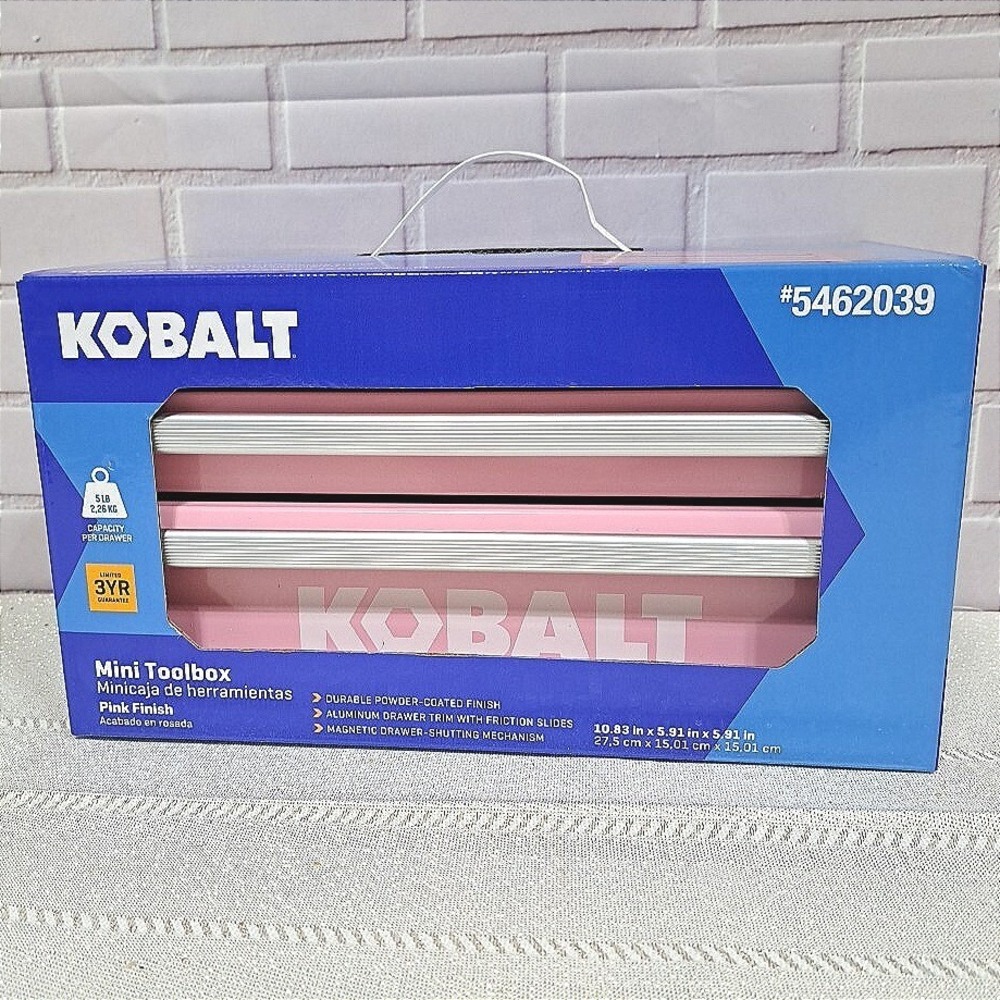 Kobalt Mini Toolbox Pink 2-Drawer Small Tool Chest Organizer 5462039 NEW